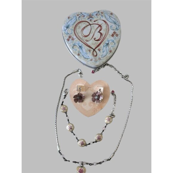 Brighton Spring Fever Cream Heart Retired Set Necklace, Bracelet, Earrings - Picture 6 of 13